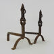 Large pair of cast iron chimney chenets. France 19th century
