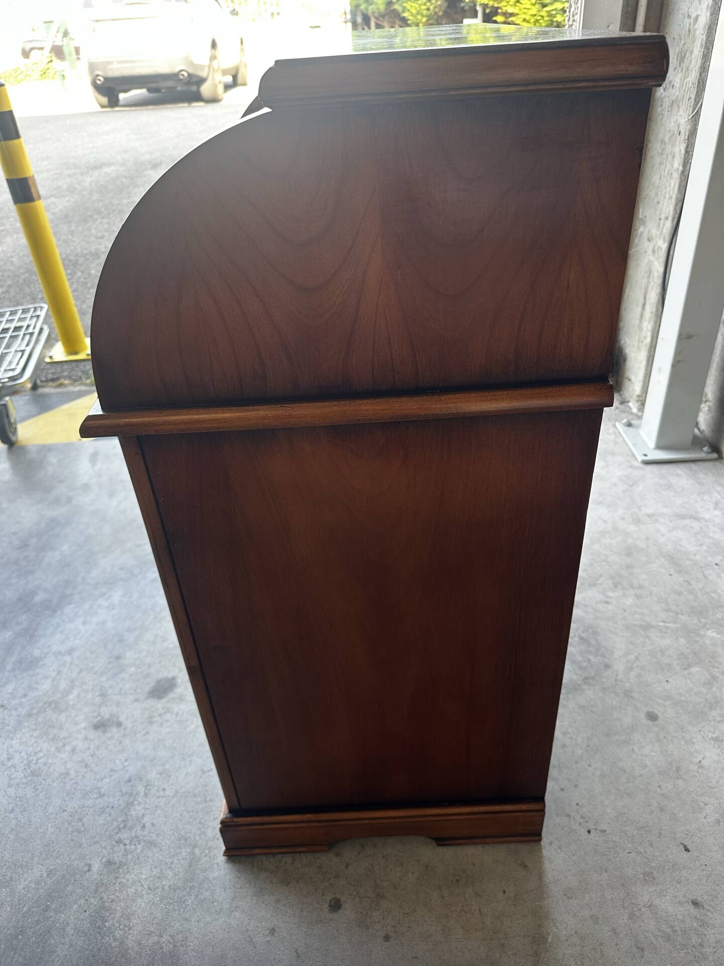 Secrétaire à rideau en merisier – Petit bureau de rangement, seconde m