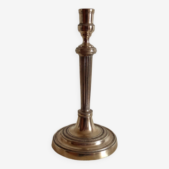 Louis XVI style golden metal torch candle holder