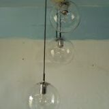 Ceiling light 3 globes in blown glass of the 1970s