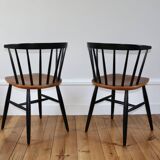 Paire de chaises scandinaves dans le goût de Tapiovaara, 1960