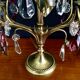 Paire de girandoles en bronze et cristal