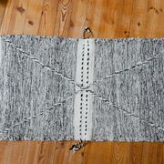 Berber carpet Zanafi - 100% black and white wool - 115 cm x 60 cm
