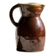 Large brown glazed stoneware jug Grès du Berry Made in France H19