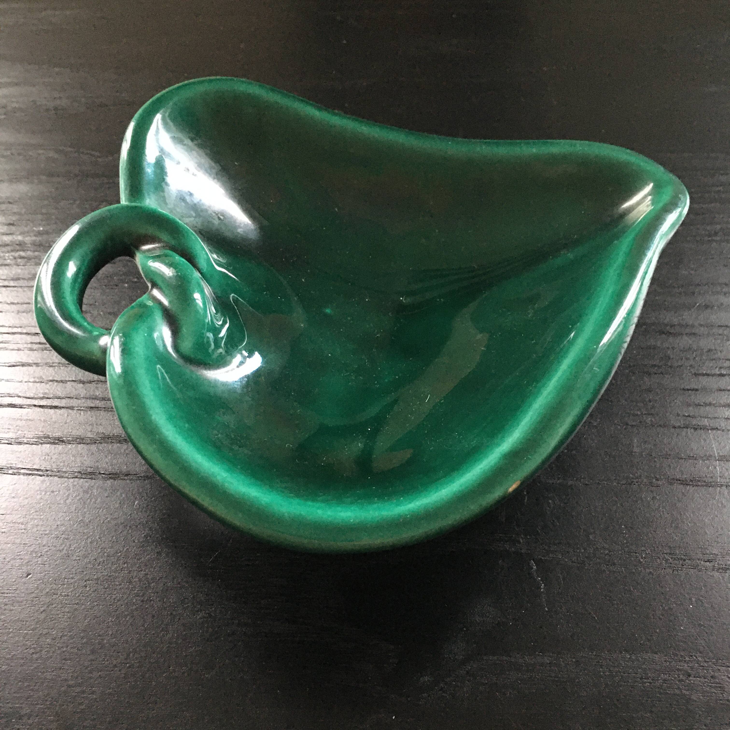 Green earthenware bowl