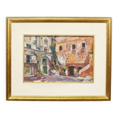 Peinture à l'huile d'Alexander Michael du marché de S. Felice Circeo, 1983