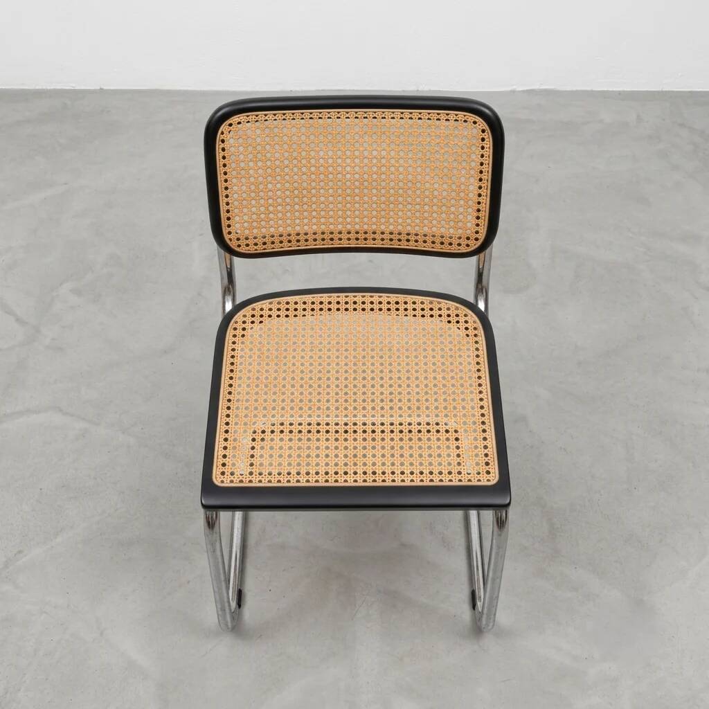 Lot de 6 chaises Cesca B32 noires Marcel Breuer Italie années 80