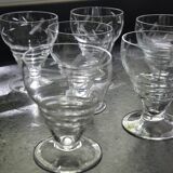 6 old champagne glasses