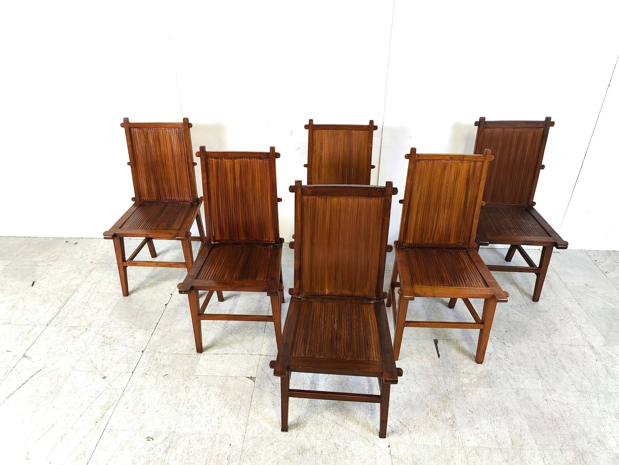 Mid century bamboo dining chairs, 1960s
