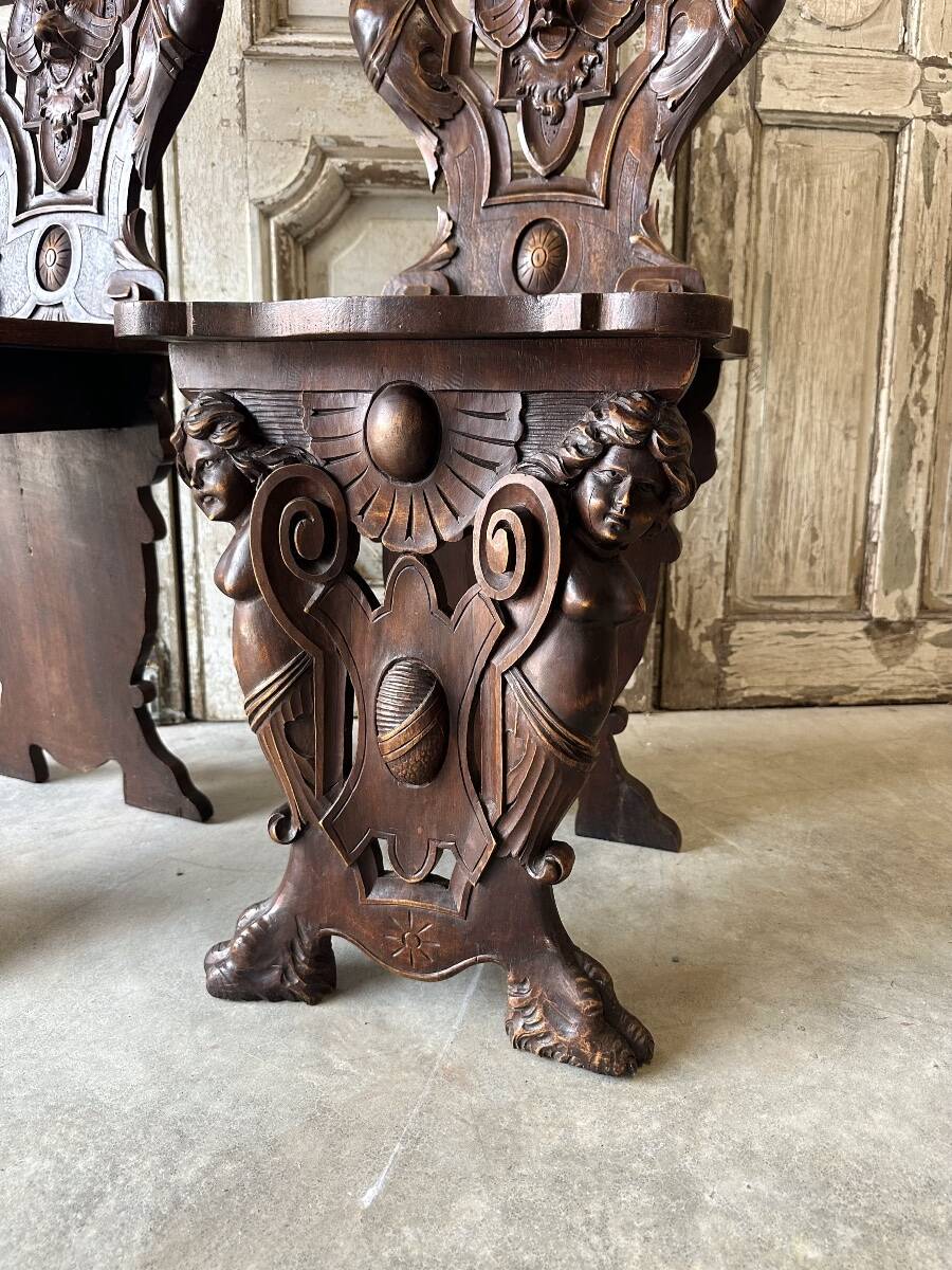 Pair of walnut chairs circa 1880
