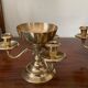 Pair of solid brass calyx candlesticks