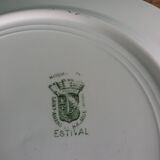 Saint Amand ironstone flat plate with summer green decor