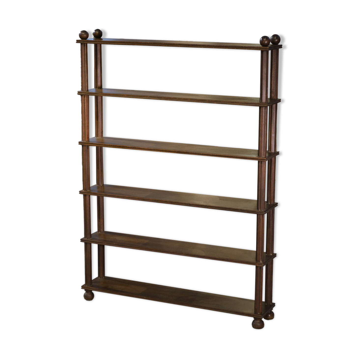 Beech shelf with ball feet, 1960s