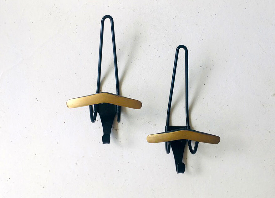 Pair of metal coat hangers, 1950s