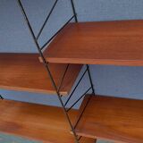 Nils Strinning 5-shelf teak wall-mounted bookcase, 115 cm x 80 cm