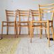 Set of 4 vintage Italian chairs in wood and straw.
