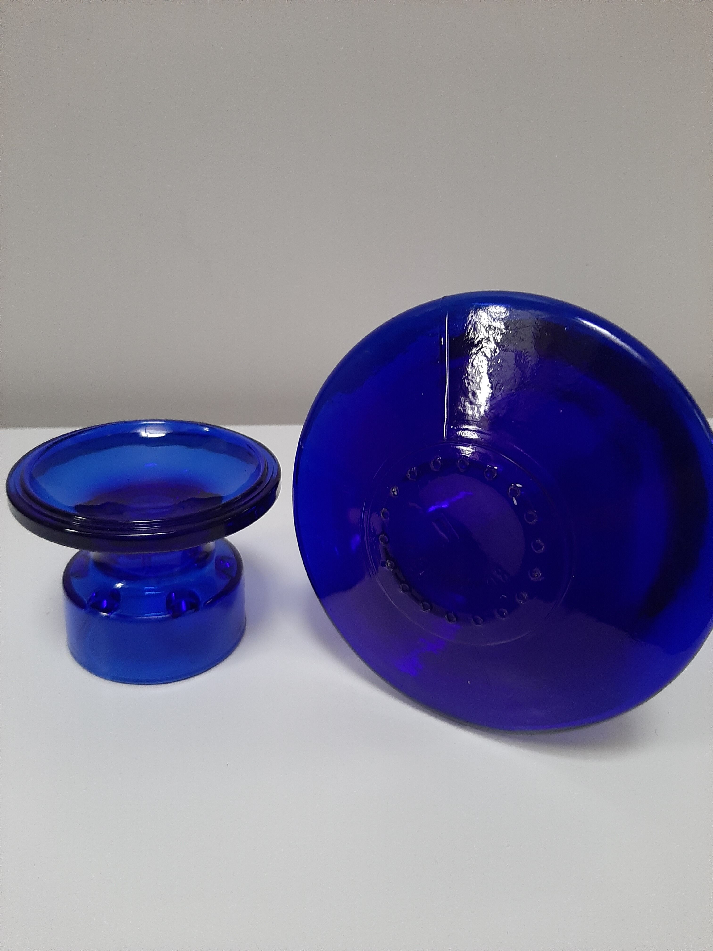 Blue glass decanter