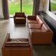 Gold leather salon by Charles Pfister for Knoll 1970