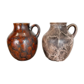 Set of 2 Pottery Vases Fat Lava Abstract Designed by Ruscha, Germany, 1960s