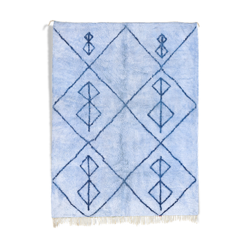 Tapis marocain moderne bleu art contemporain 280x370cm