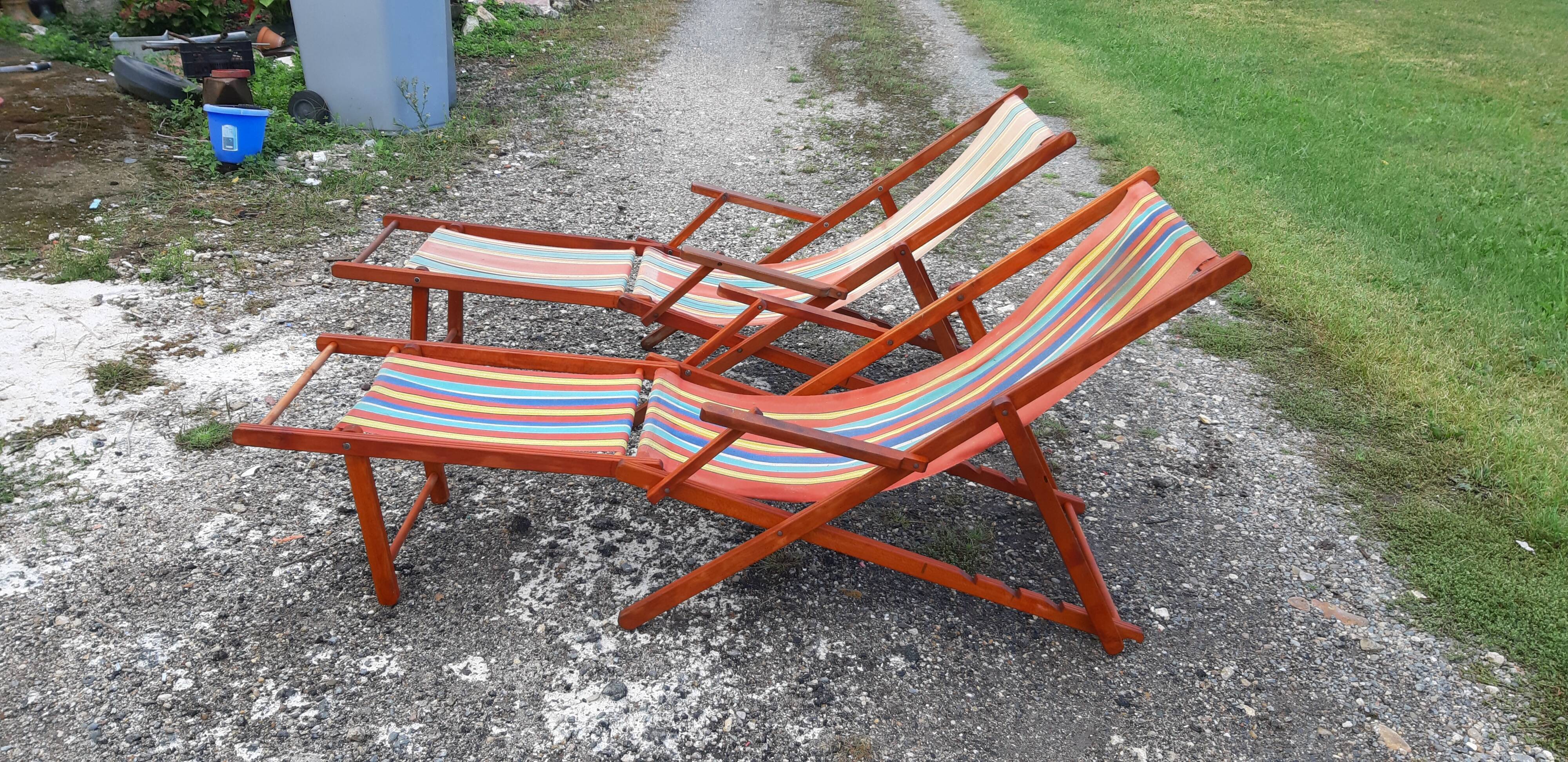 Pair of vintage long chairs