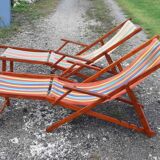 Pair of vintage long chairs