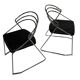 4 chaises minimalistes en fil d'acier chromé, années 80