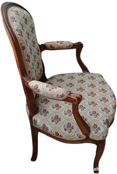 Louis XV cabriolet armchair upholstered in floral fabric