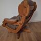 Fauteuil pivotant en bois et cuir, Pays-Bas années 70