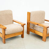 Set of two brutalist lounge chairs