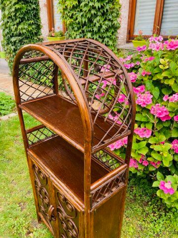 Vintage rattan bookcase