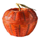 Vintage woven basketwork box – decorative apple shape