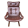 Scandinavian leather and wood armchair Kengu armchair Elsa & Nordahl Solheim- Rykken