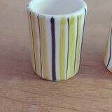 Set of 6 small Roger Capron style ceramic glasses