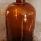 Amber glass bottle vase