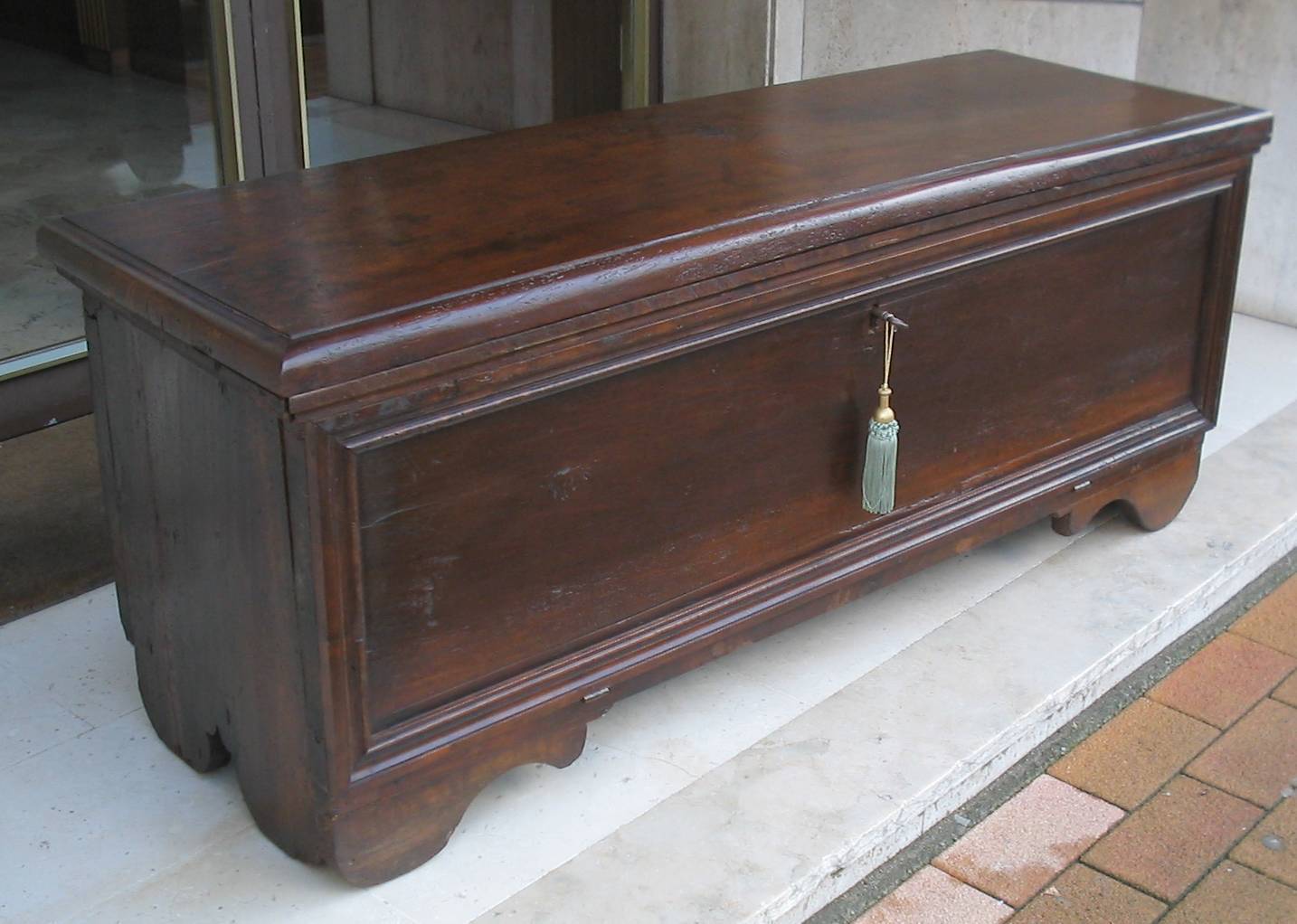 Antique original walnut chest.