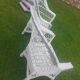 Rattan armchairs, white lacquered