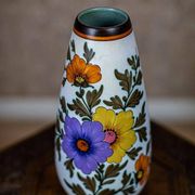 Vase en céramique à motifs floraux, années 1950