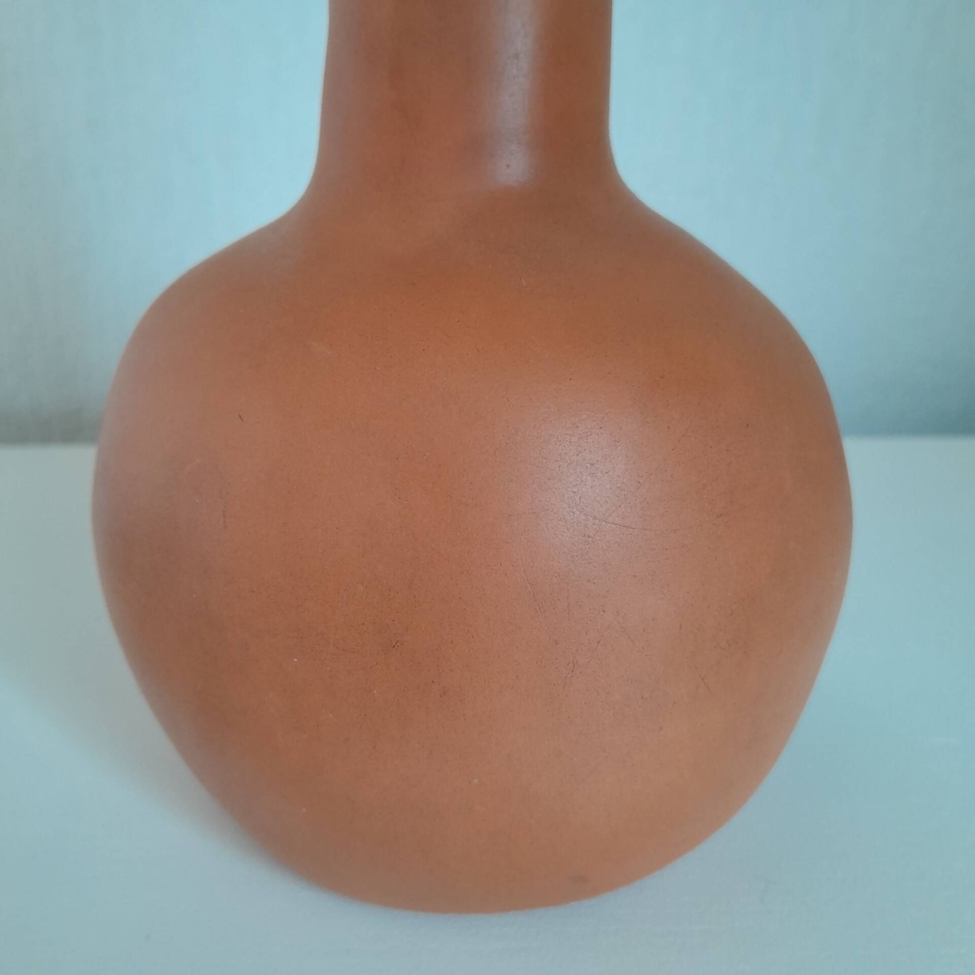 Vintage terracotta lamp - Lampshade with dried flowers and ferns