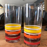4 vintage pop style water glasses