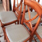 set of 6 recent Restoration style chairs in solid stained beech in excellent condition
