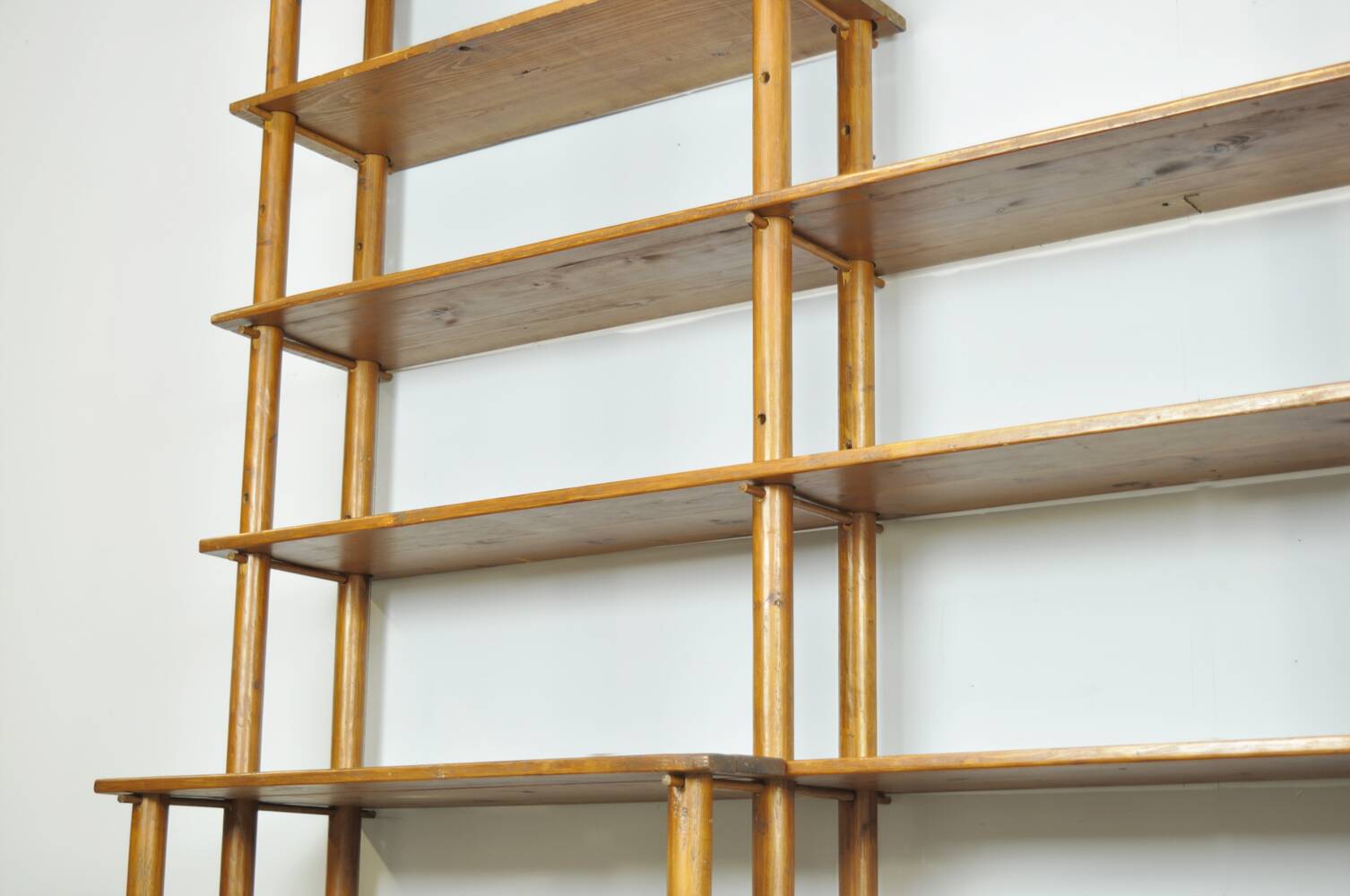 Handmade wooden bookshelf, 1960s