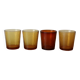 4 verres à eau ambrés