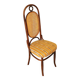 Chaise vintage Thonet en bois courbé : tissu rétro, dossier en canne, yougoslave des années 1970