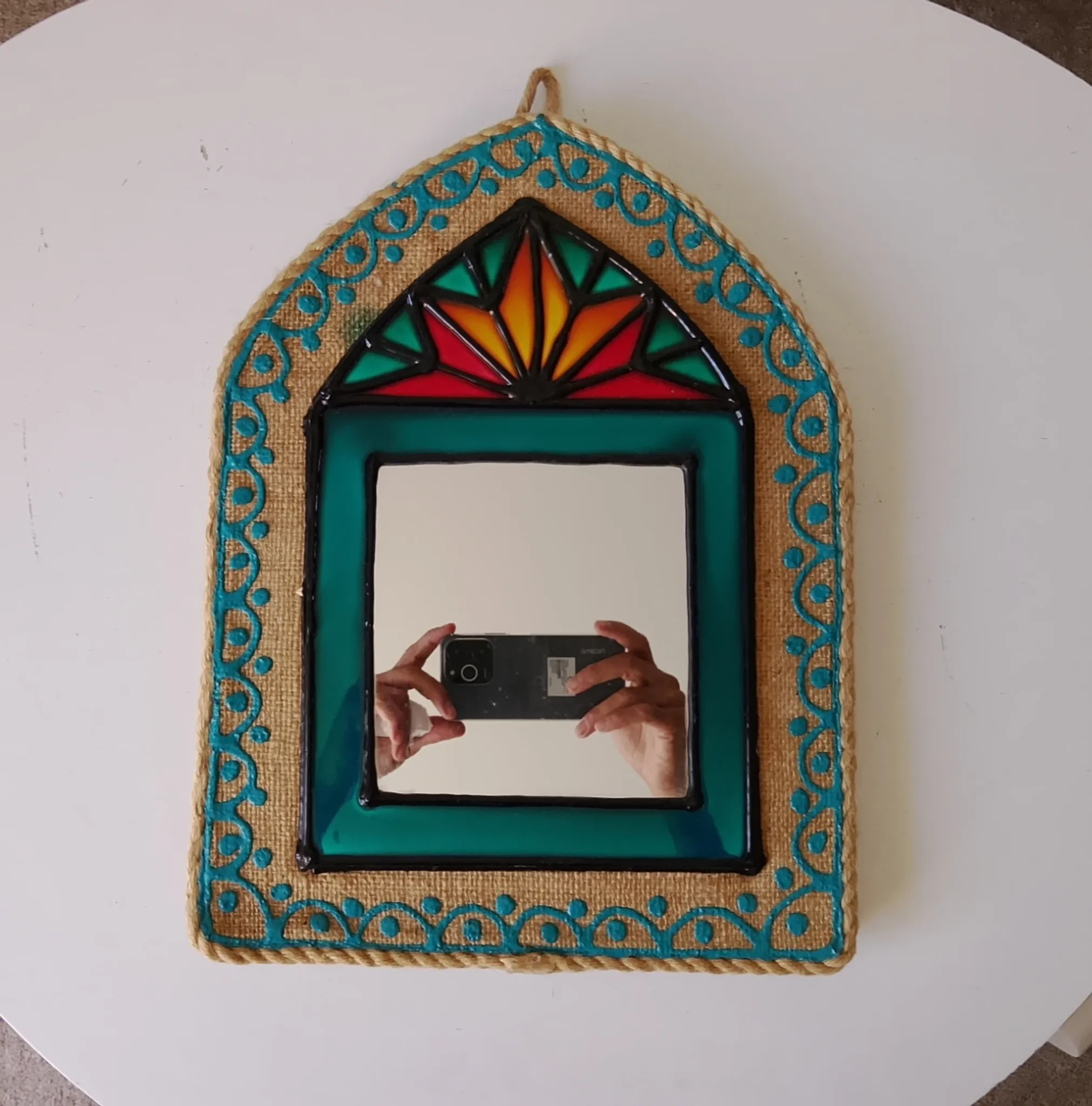 Traditional Iranian mirror in Orsi style