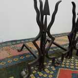 60s cast iron chenets