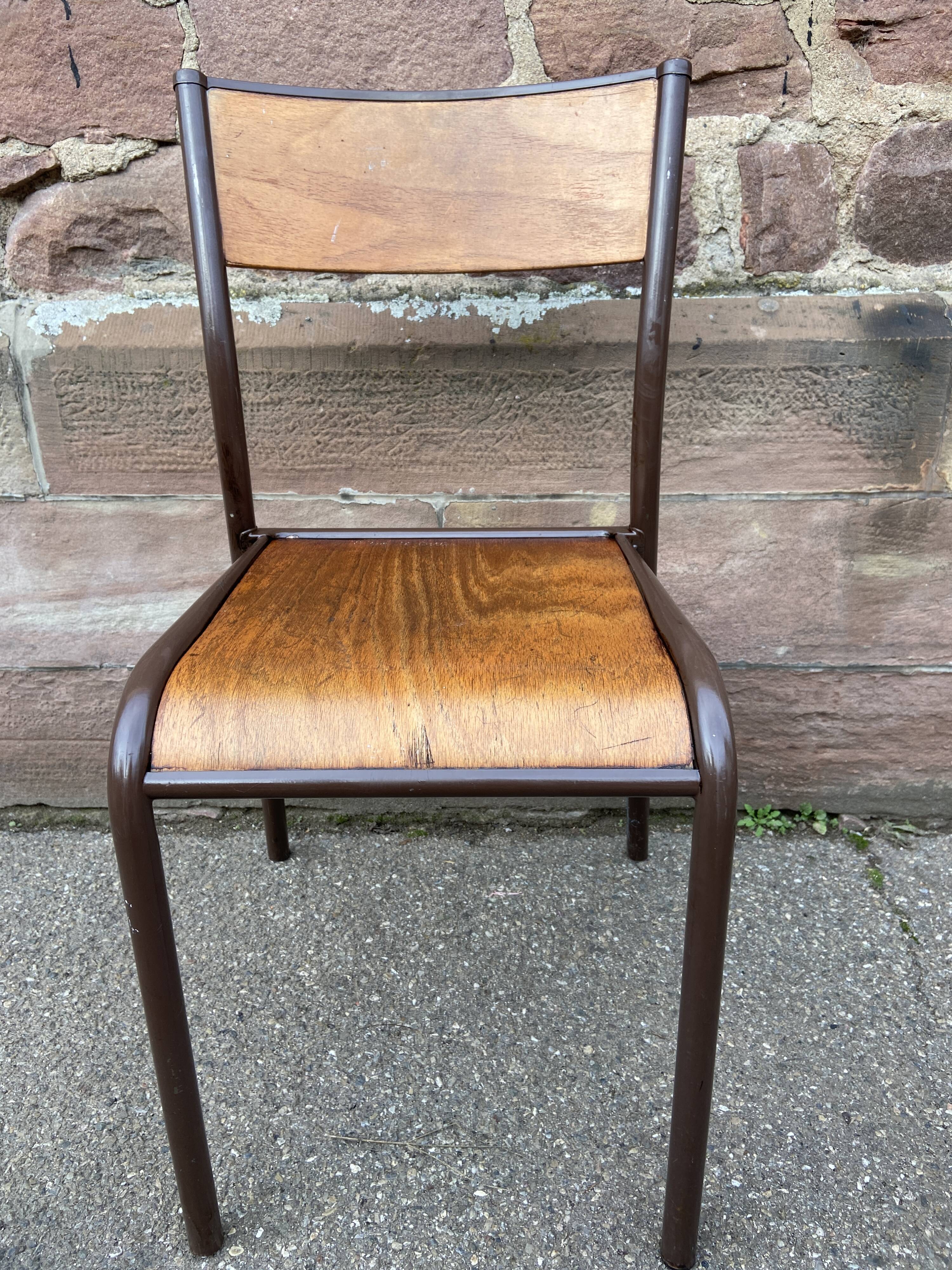 Set of 6 industrial school chairs vintage school communities