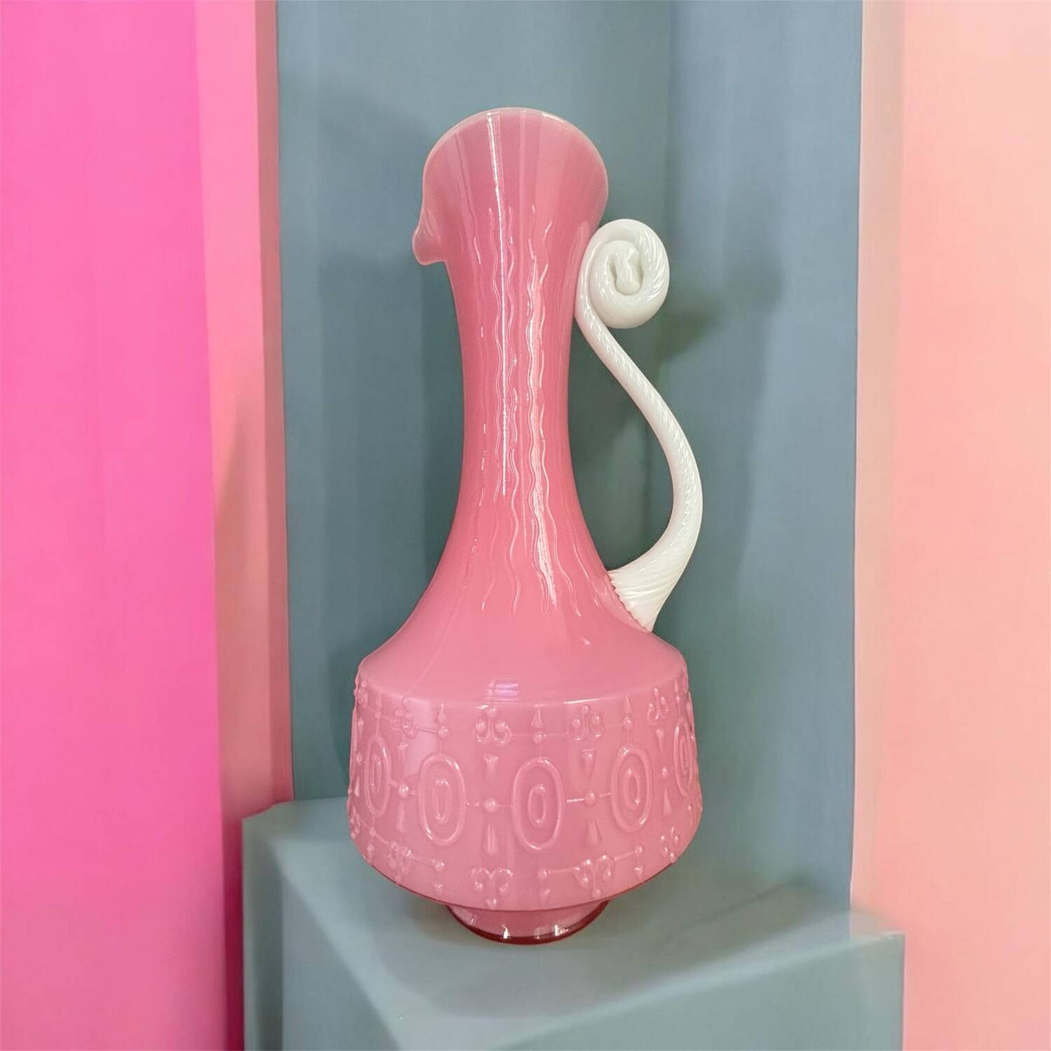 Vintage opaline rose vase design