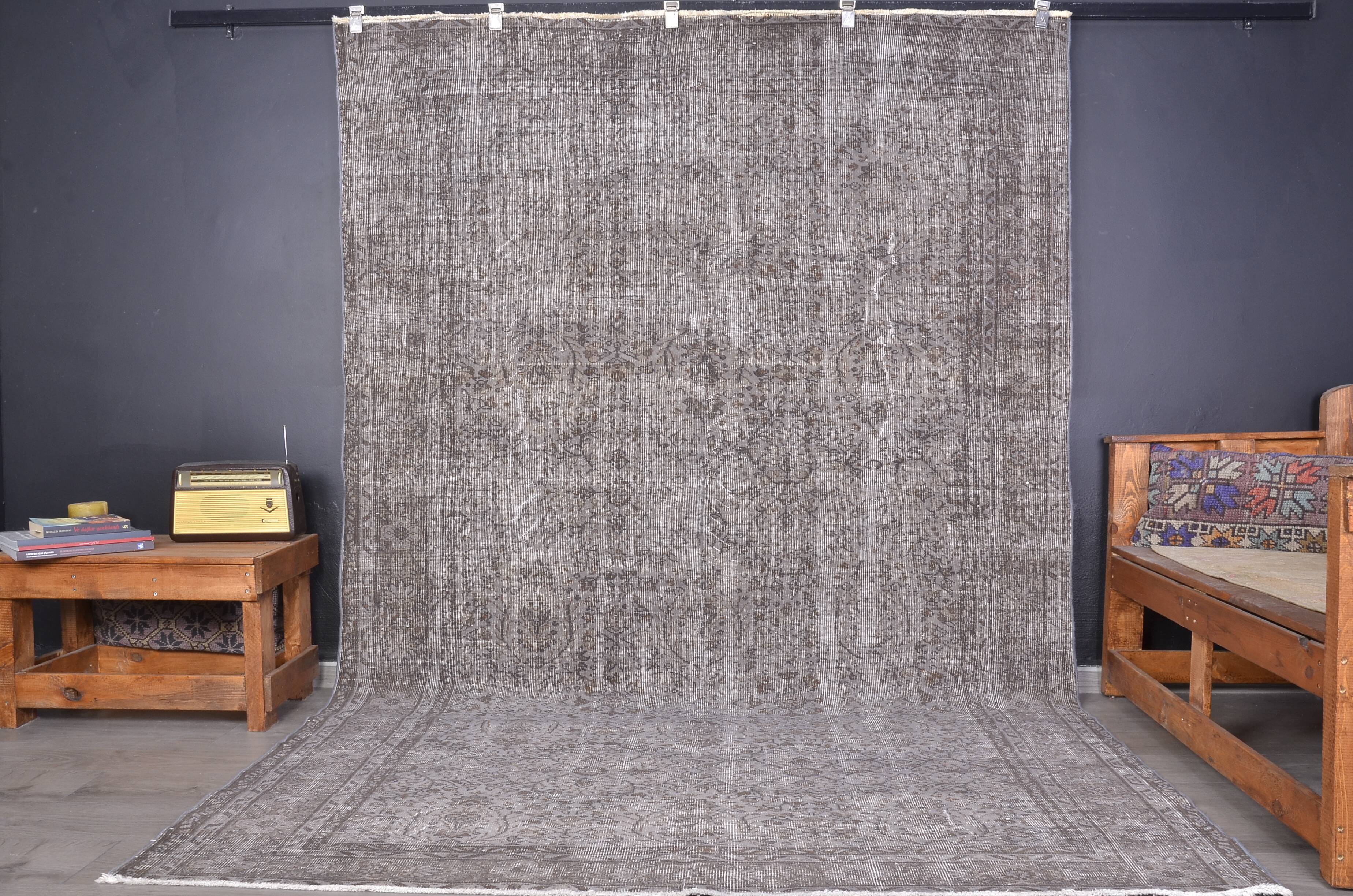 Gray Turkish Floral Carpet sku 1990