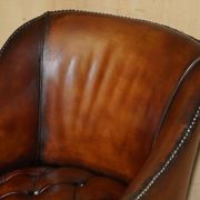 Fauteuil capitaine Chesterfield victorien restauré